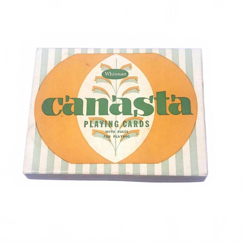 Vintage Whitman Canasta Playing Cards Set 1953 Rules‎ Realtor Advertising Box